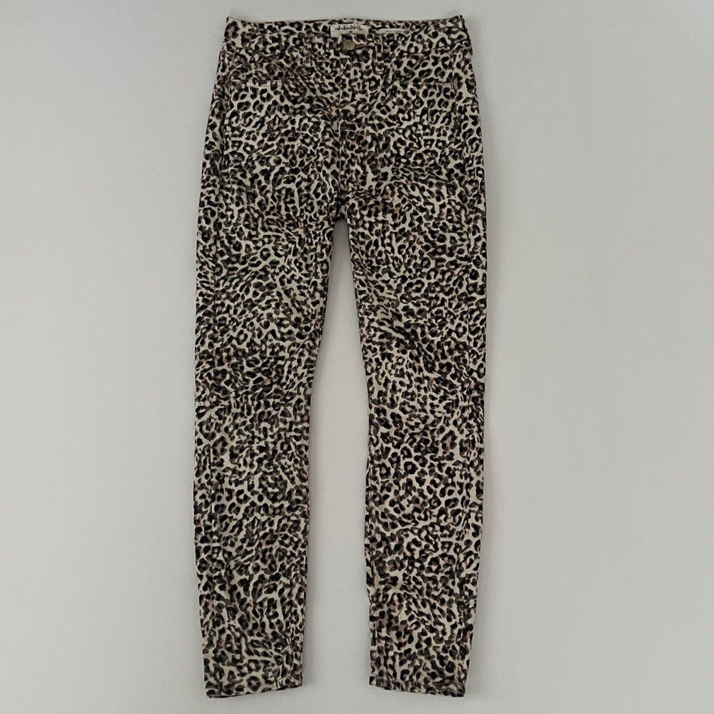 Jen 7 by 7 For All Mankind Leopard Pattern Cropped Jeans Ankle Skinny Size 2 - Picture 3 of 15